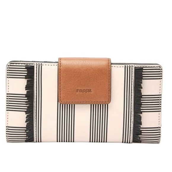 Fossil Handbags - Fossil
Fossil Emma RFID Off-White & Black Striped Bi-Fold Wallet